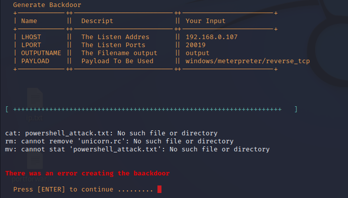 Error while Compiling payload · Issue #682 · screetsec/TheFatRat · GitHub