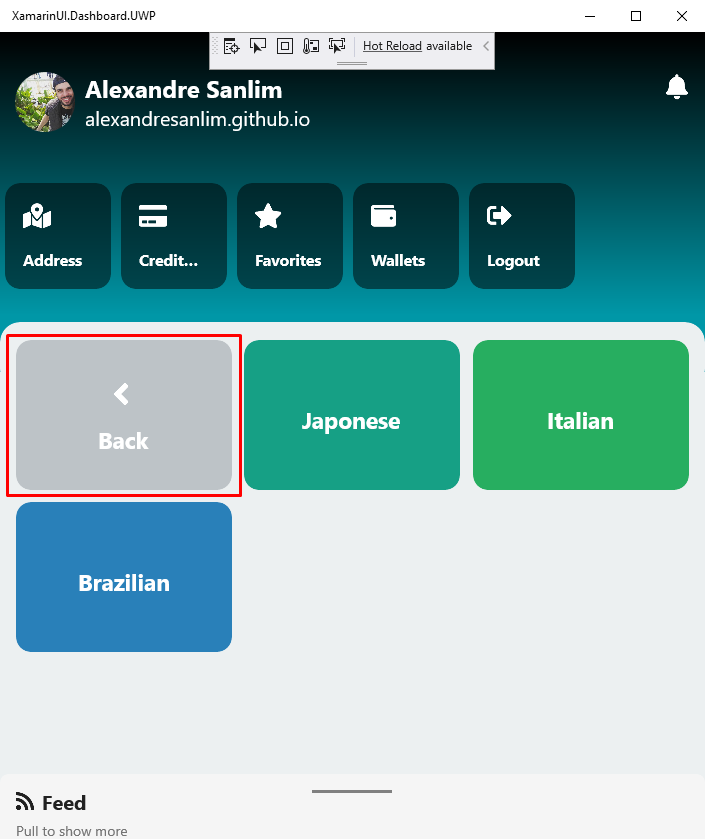 back in UWP doesn't work · Issue #1 · alexandresanlim/xamarin-dashboard ...