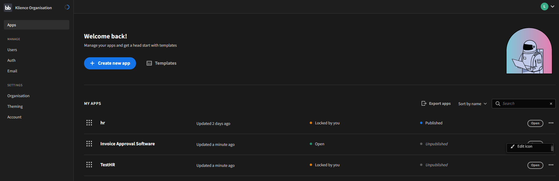 In builder portal 