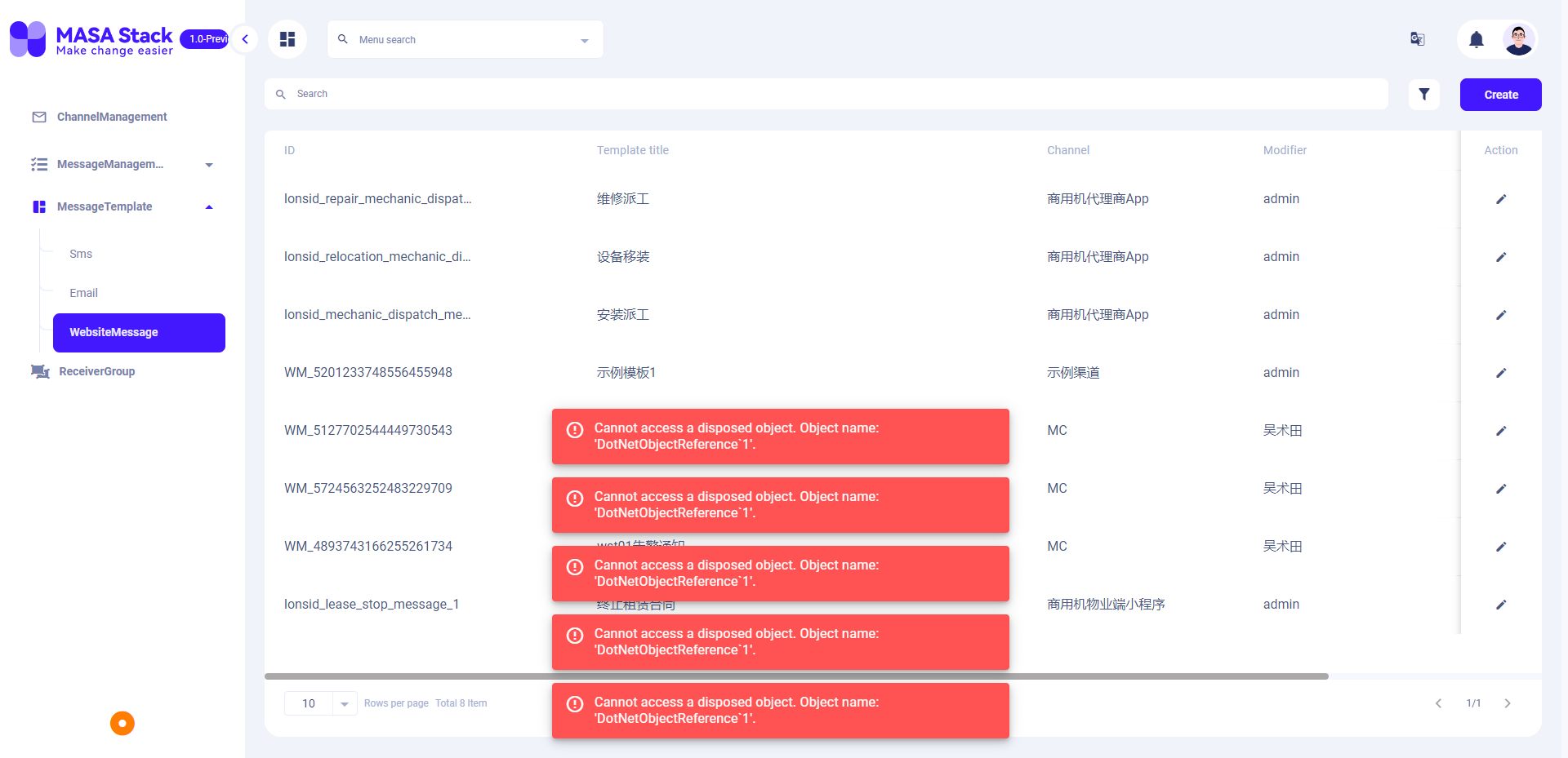 Switch left menu, message template error · Issue #336 · masastack/MASA ...