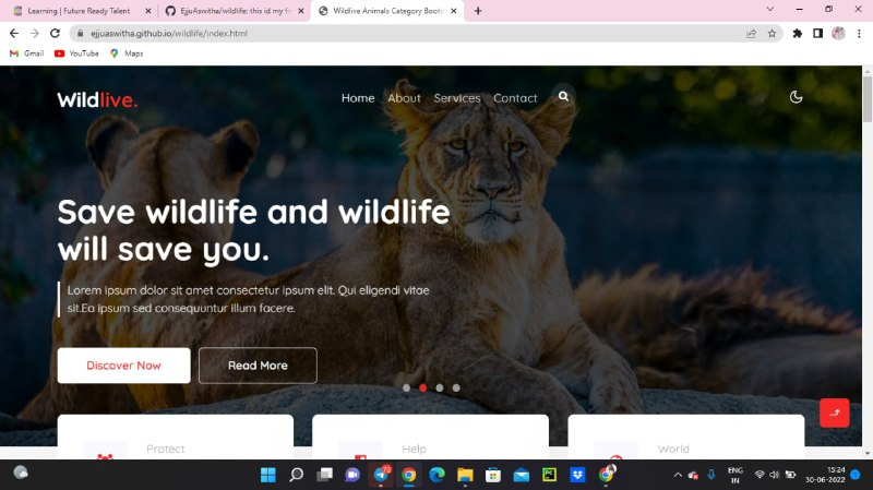 GitHub - EjjuAswitha/wildlife: this id my frt project