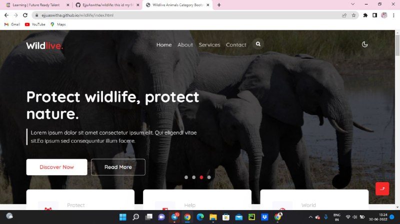 GitHub - EjjuAswitha/wildlife: this id my frt project · GitHub