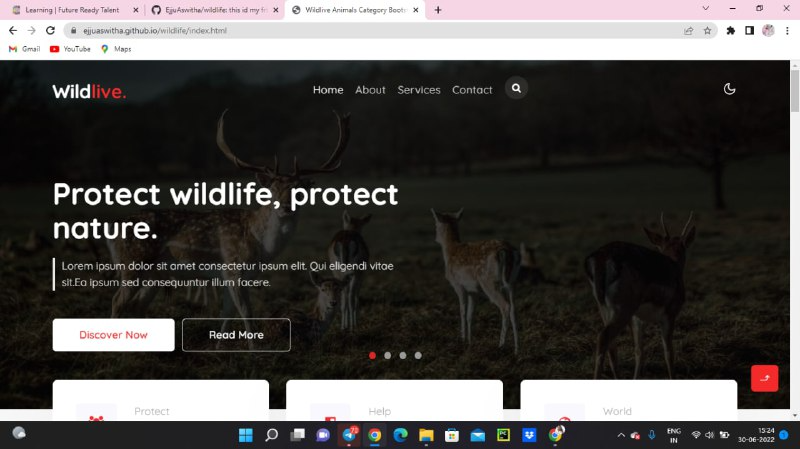 GitHub - EjjuAswitha/wildlife: this id my frt project