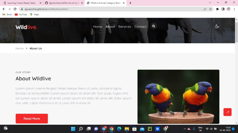 GitHub - EjjuAswitha/wildlife: this id my frt project