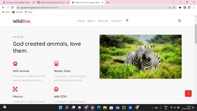 GitHub - EjjuAswitha/wildlife: this id my frt project