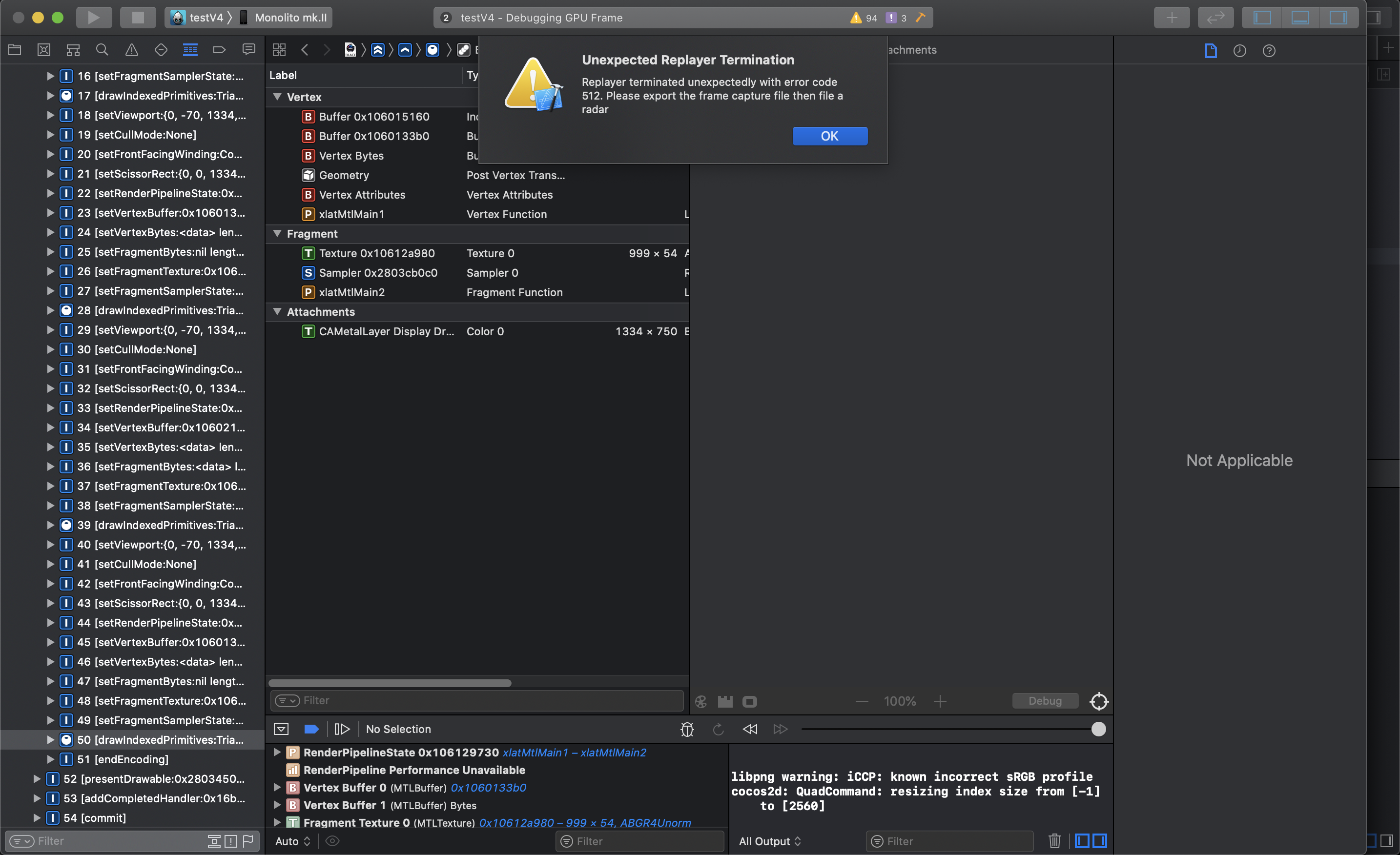 Xcode "Capture GPU Frame" feature is not with cocos2dx 4.0 · Issue