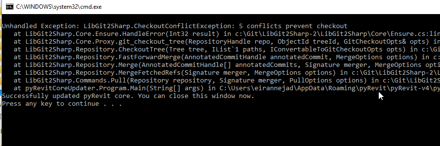 Conflicts Prevent Checkout · Issue #229 · pyrevitlabs/pyRevit · GitHub