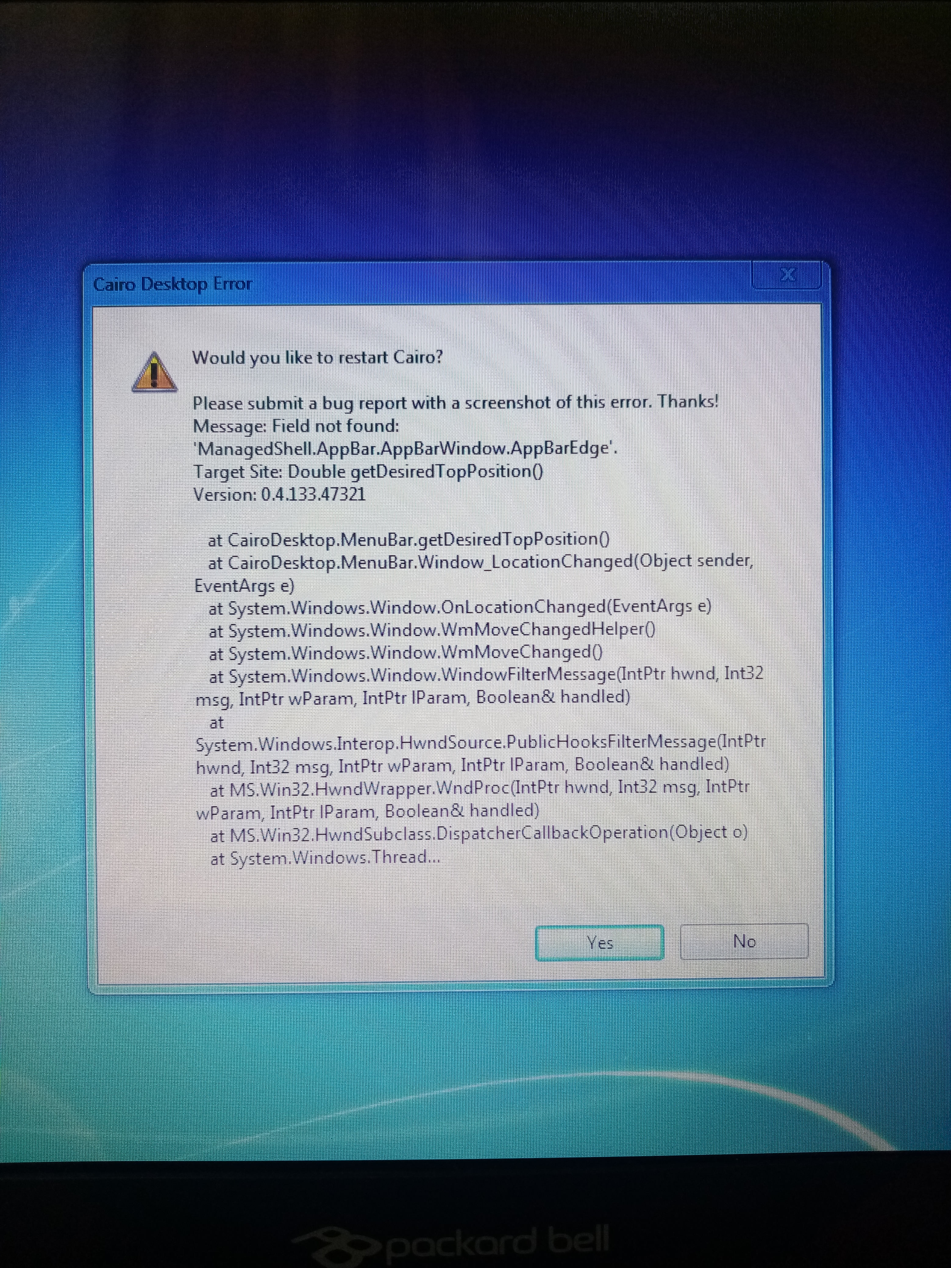 Windows Cairo Shell corruption after 0.4.158 update · Issue #637 · cairoshell/cairoshell ...