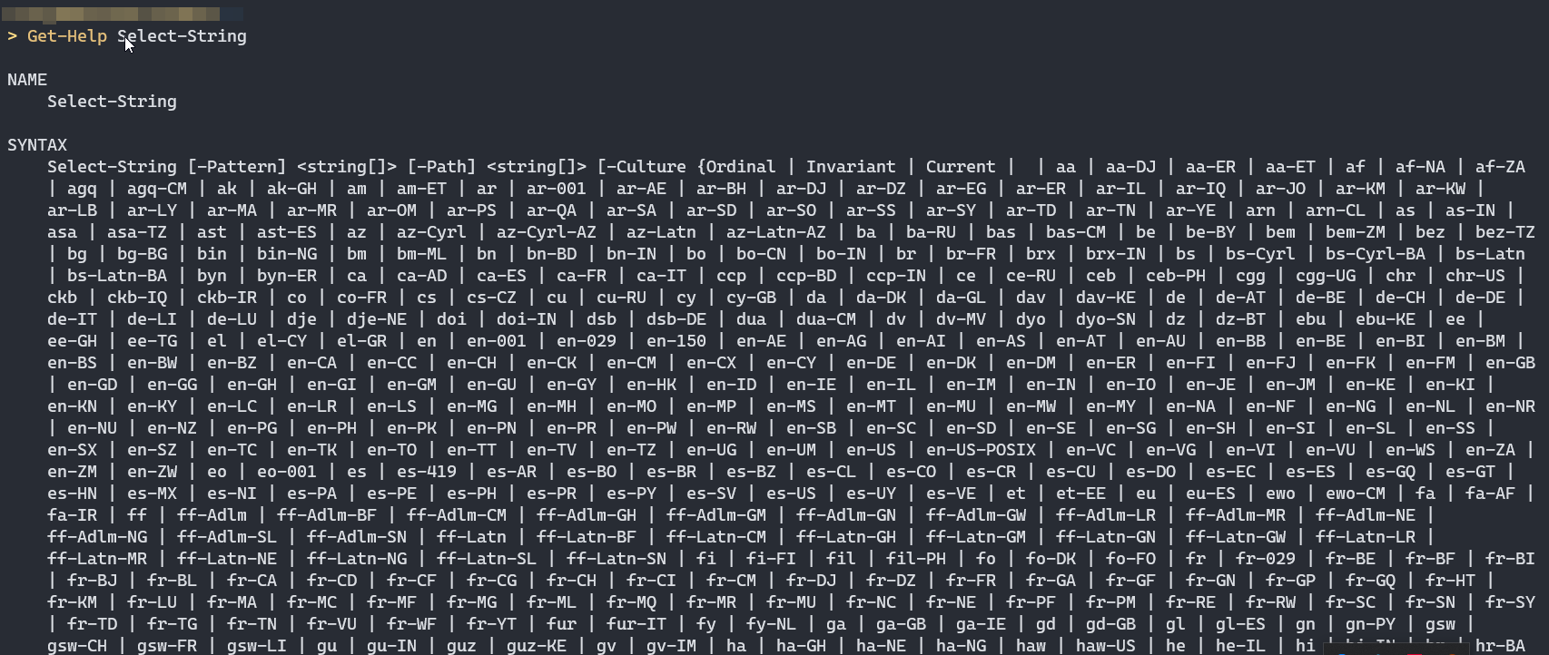 Problem with "gethelp selectstring" · Issue 17920 · PowerShell