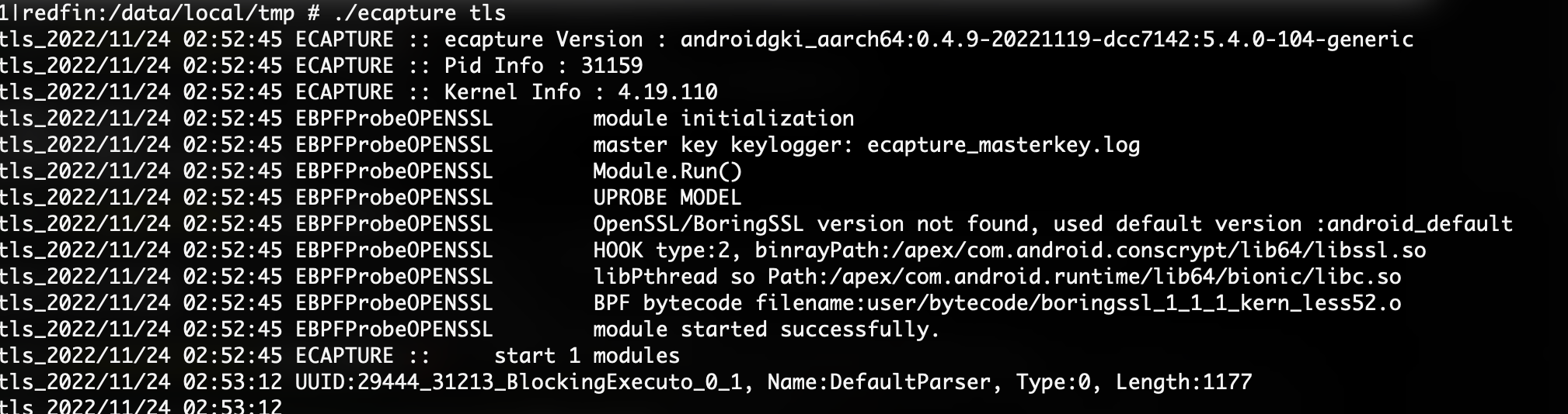 Pixel 5 caputre SSL result all be 0 · Issue #273 · gojue/ecapture · GitHub