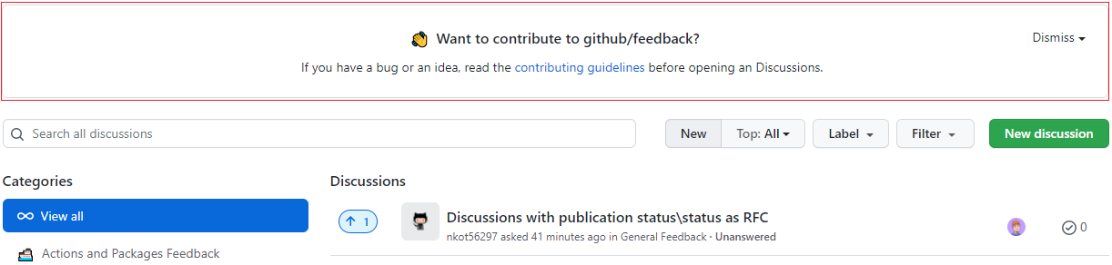 Add a notice to guidelines in Discussions · community · Discussion ...