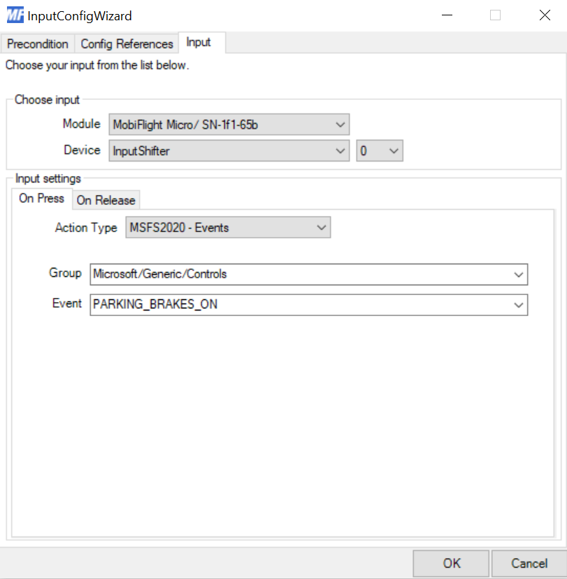 Input shifter pin selection