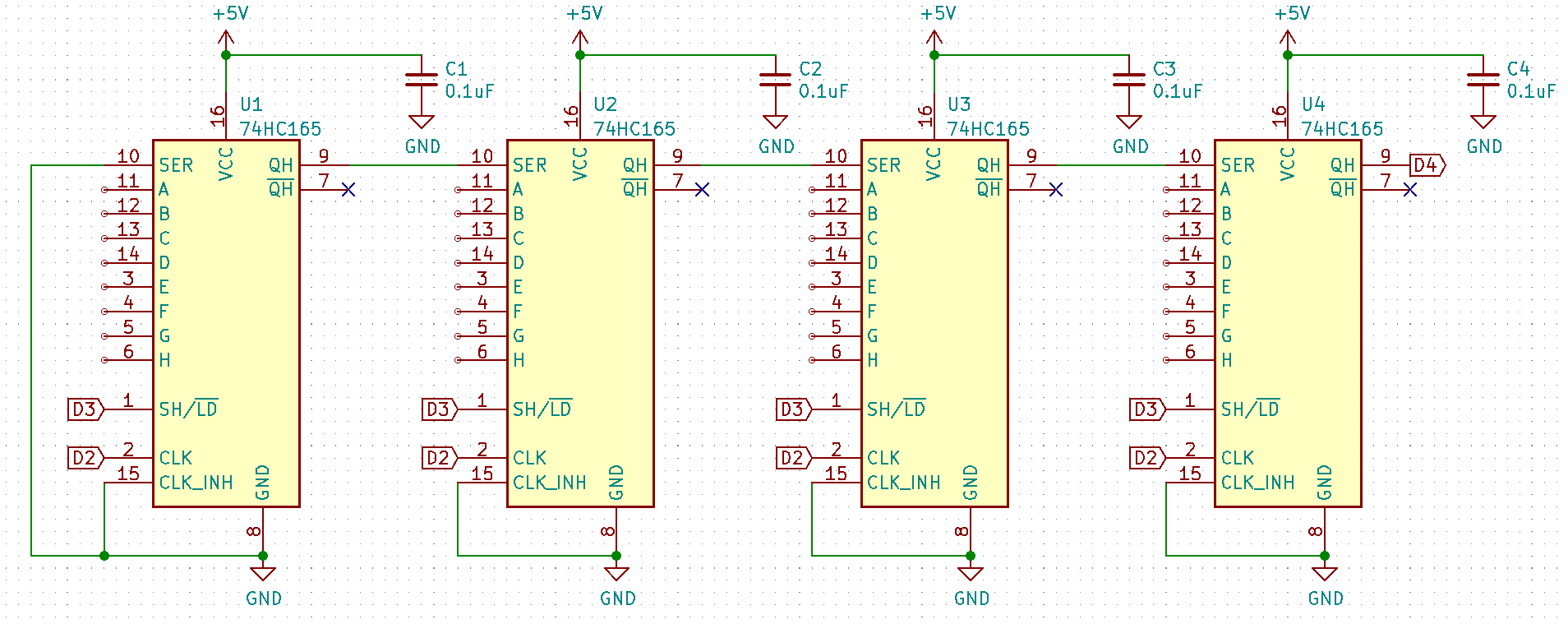 Chained input shifters