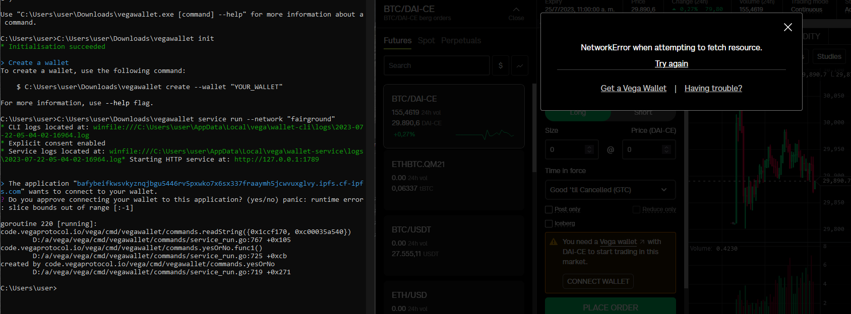 Bug report cli wallet windows 10 issue 8884 vegaprotocol vega