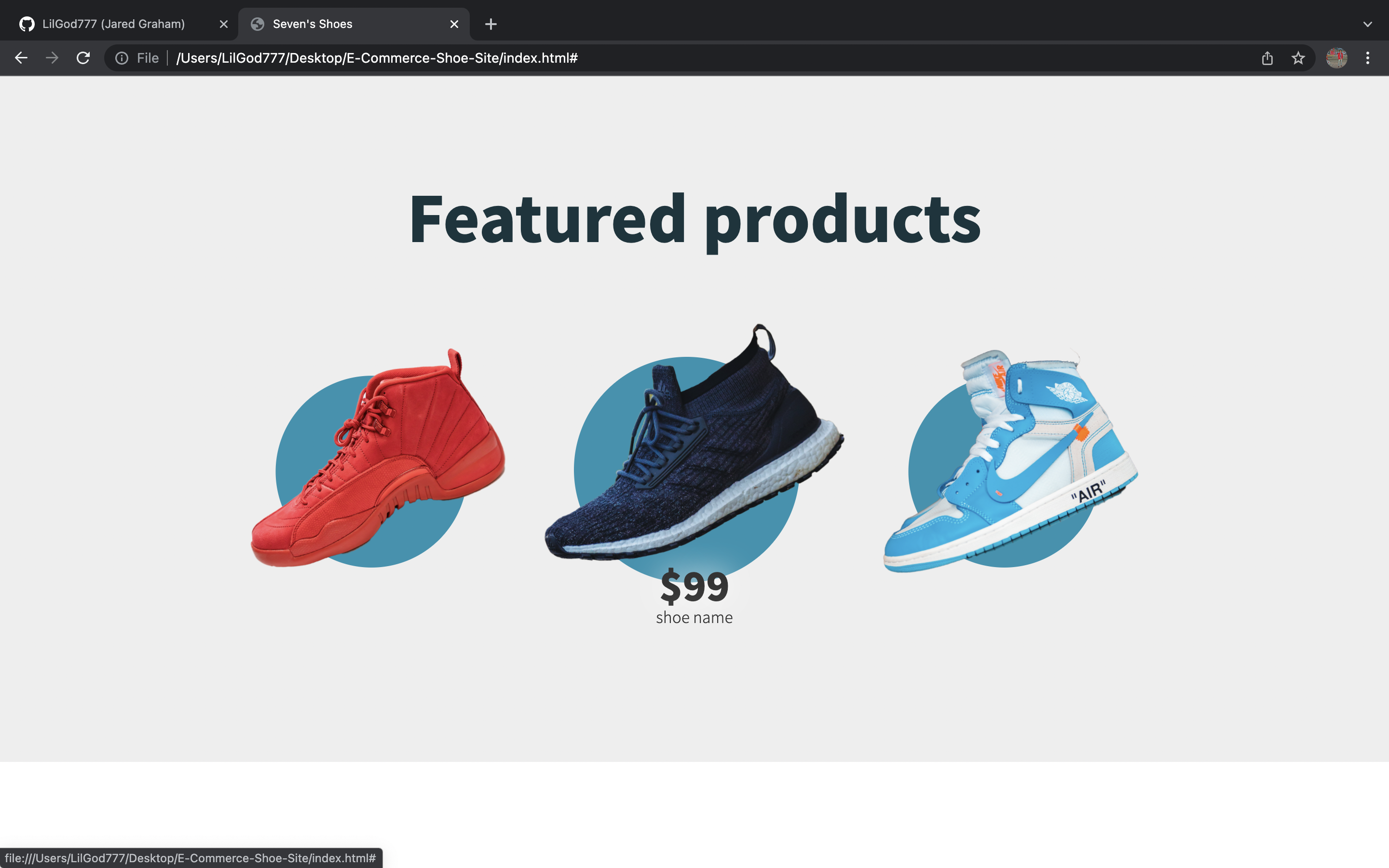 GitHub - LilGod777/E-Commerce-Shoe-Site: Website showcases shoes for e ...