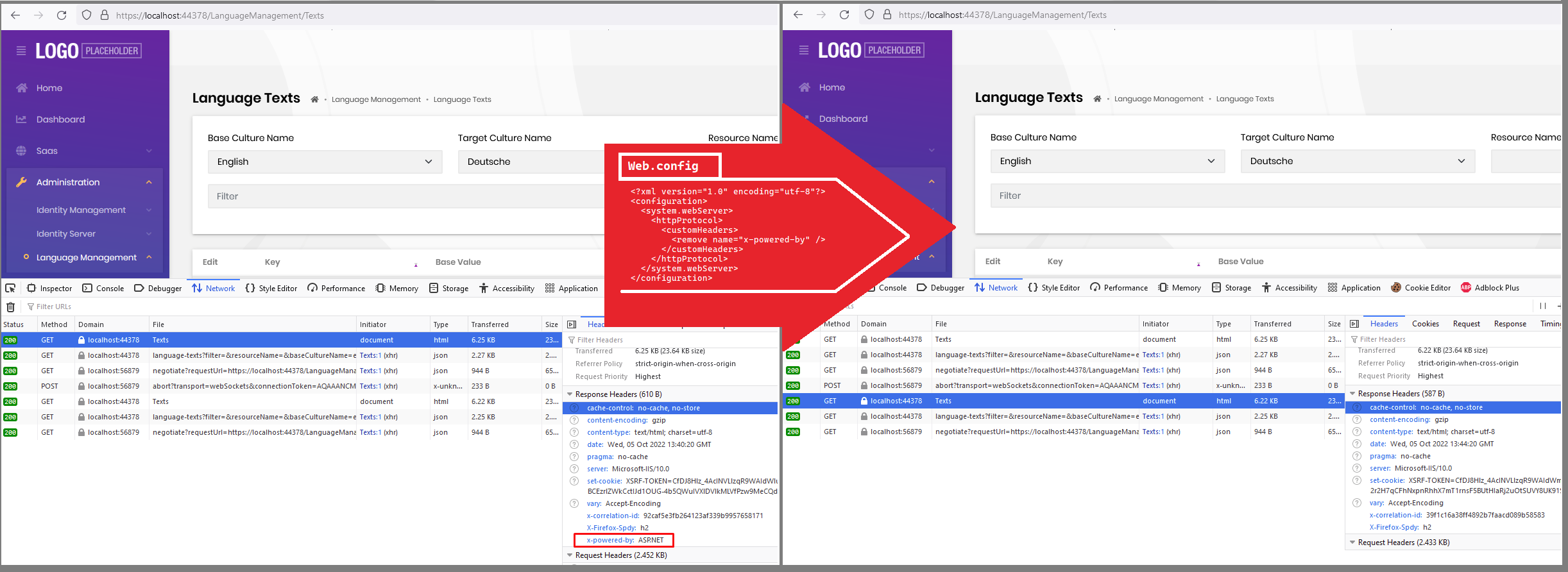Remove `XPoweredBy` response header · Issue 14216 · abpframework/abp