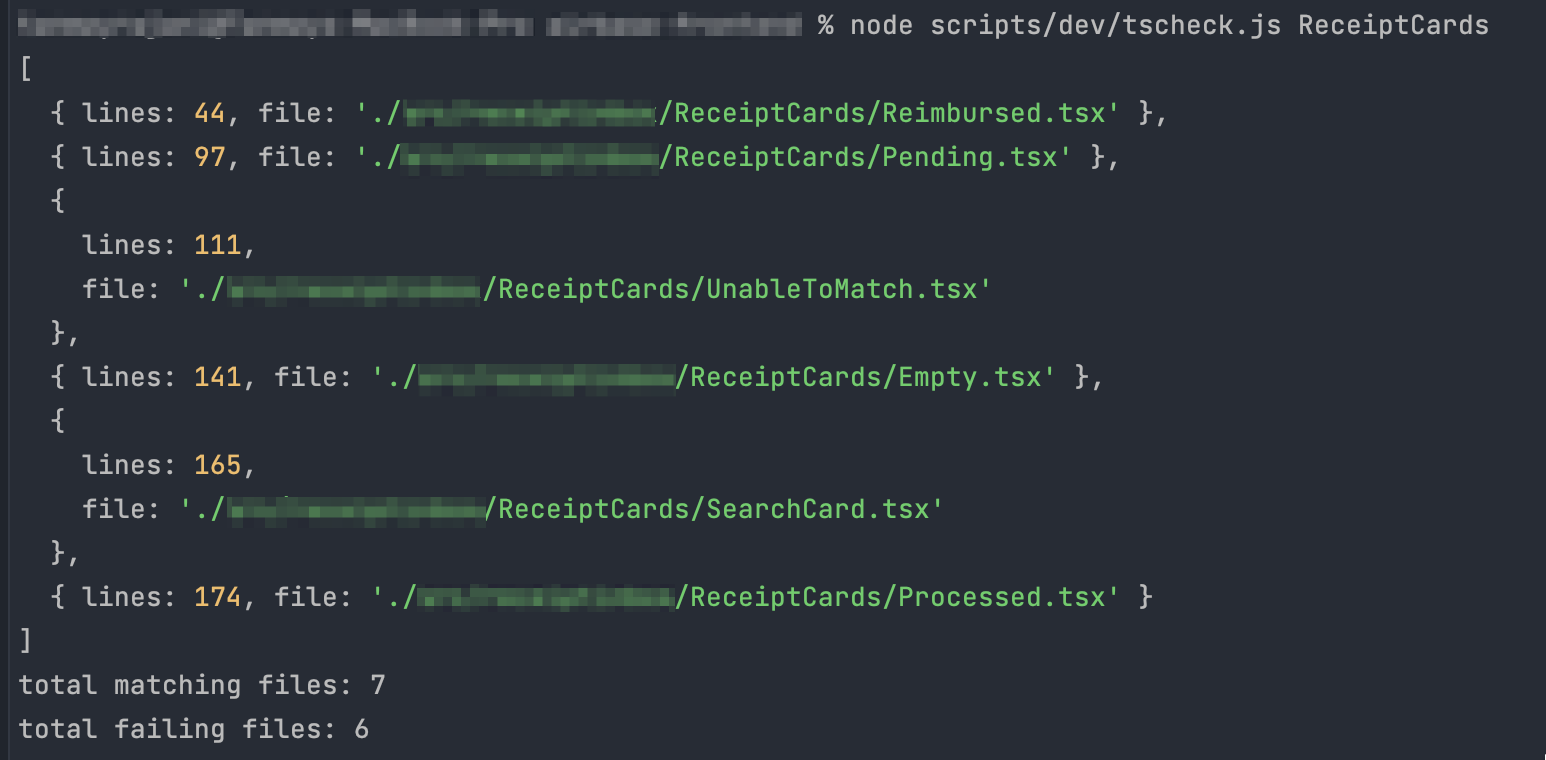 A nodejs script to find files with `@ts-nocheck` in the code for given ...