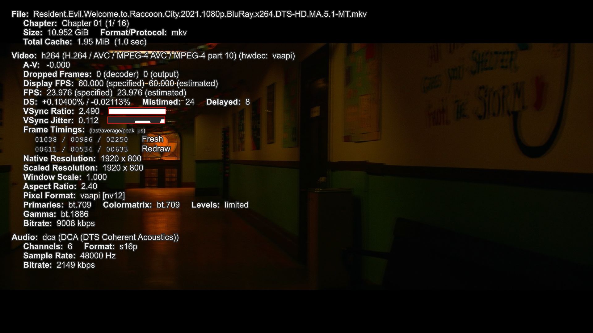 Mistimed and delayed appears again on Gnome. · Issue 9823 · mpvplayer