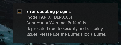 Buffer() is deprecated Error on update plugins · Issue #4258 · vercel ...