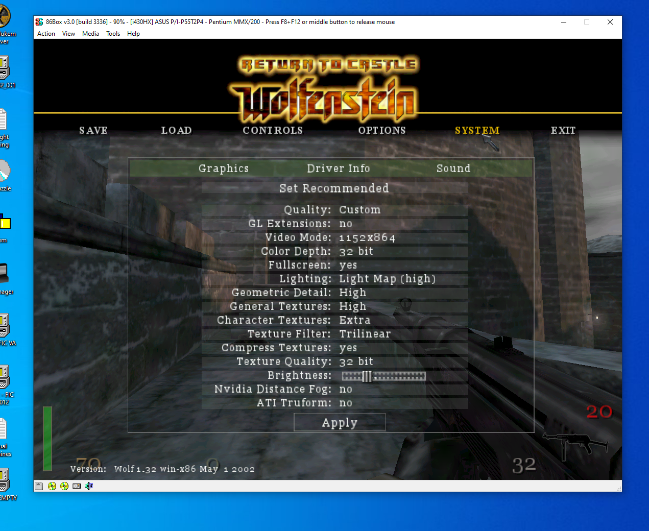 Return To Castle Wolfenstein `sysinfo.exe` does not detect the size of ...