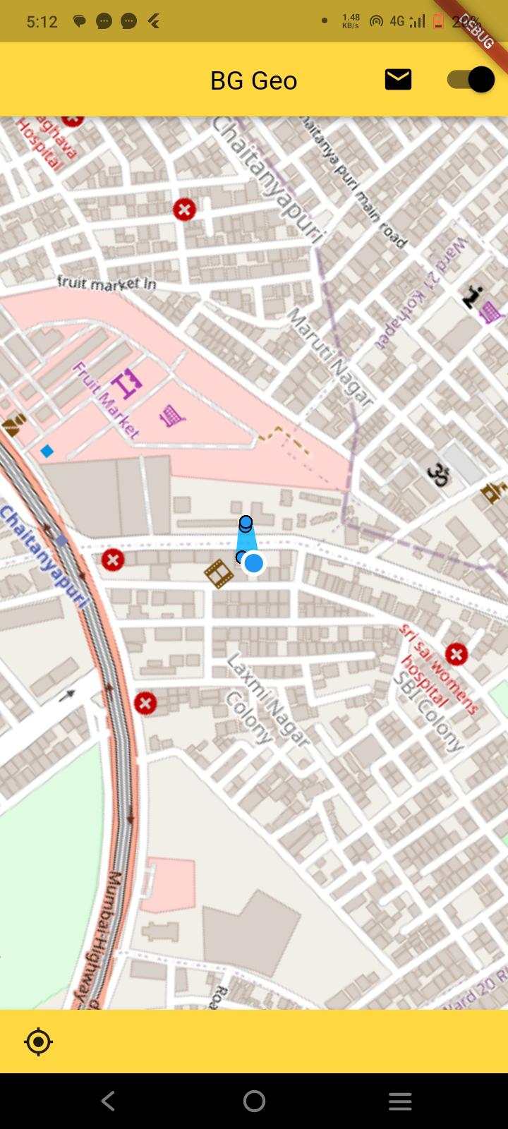 Not receiving location updates in the database when app is in