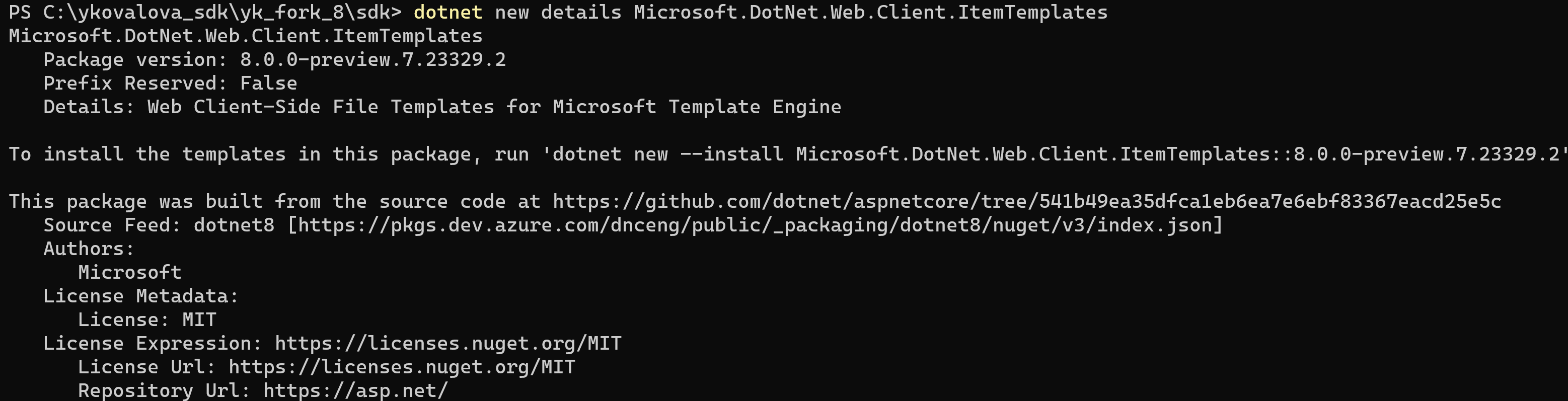Dotnet new details searching sources issue 6810 dotnet