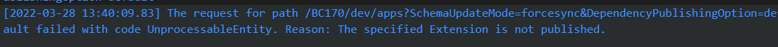 Unprocessible Entity Error While Publishing AL · Issue #6989 ...