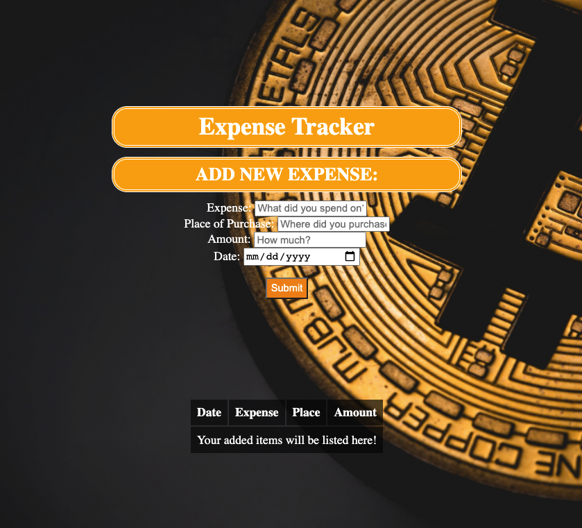 Github Andywangpt Expensetracker