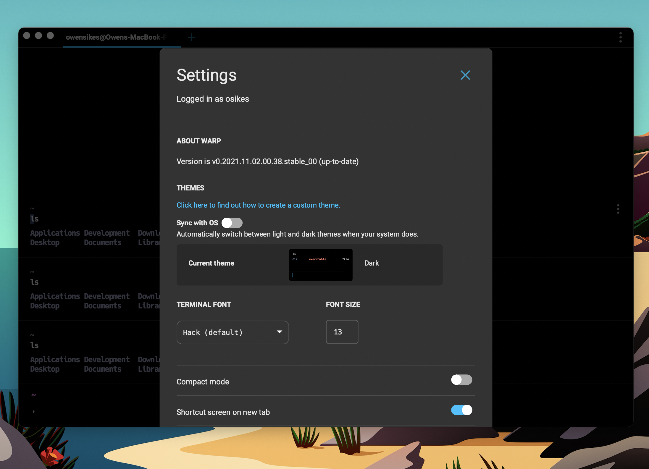 Scroll Bar Missing - Settings Window content is hidden in warp terminal ...