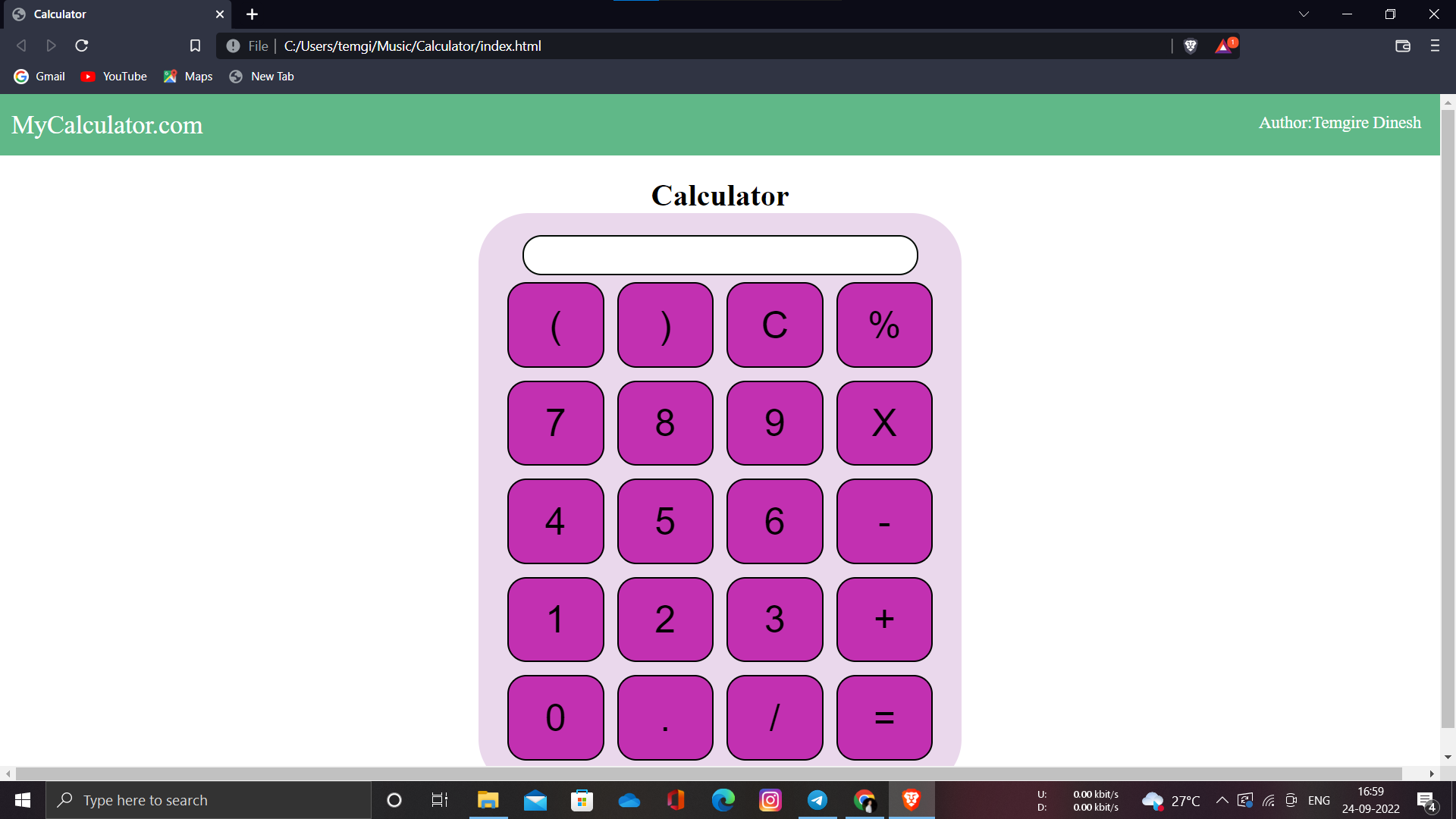 GitHub - Temgire/Calculator-In-JS-HTML-and-CSS: Calculator In JS , HTML ...