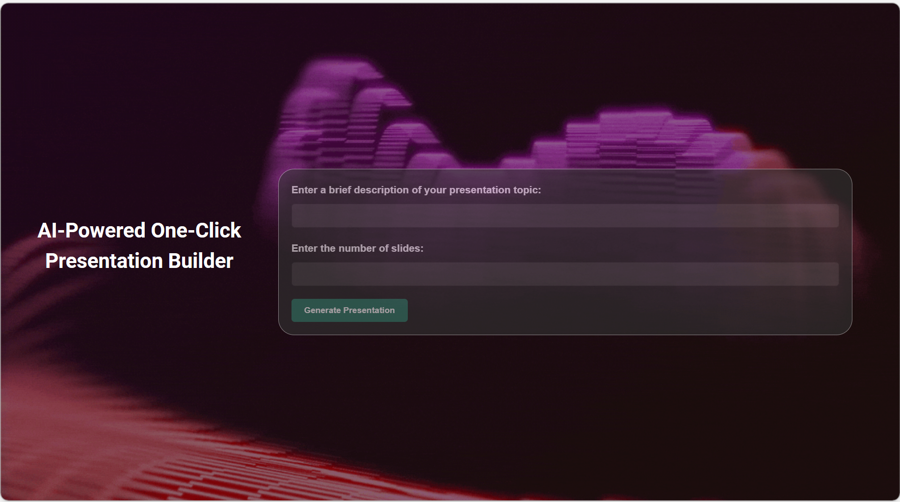 GitHub - Smehta0306/OneClickWonder: An AI Powered Presentation Builder ...