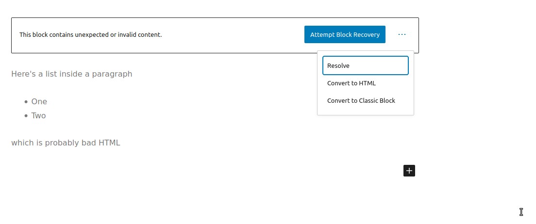 Don't show 'convert to HTML' on a HTML block · Issue #10889 · WordPress ...
