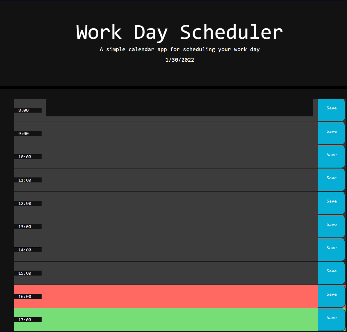 GitHub - Atweaver7/work-day-schedule