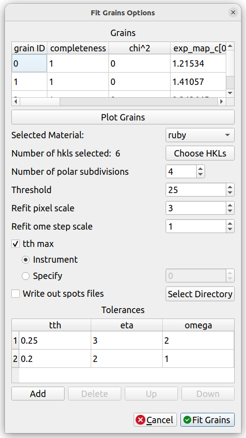 Improve Fit Grains HKL Selection · Issue #1357 · HEXRD/hexrdgui · GitHub