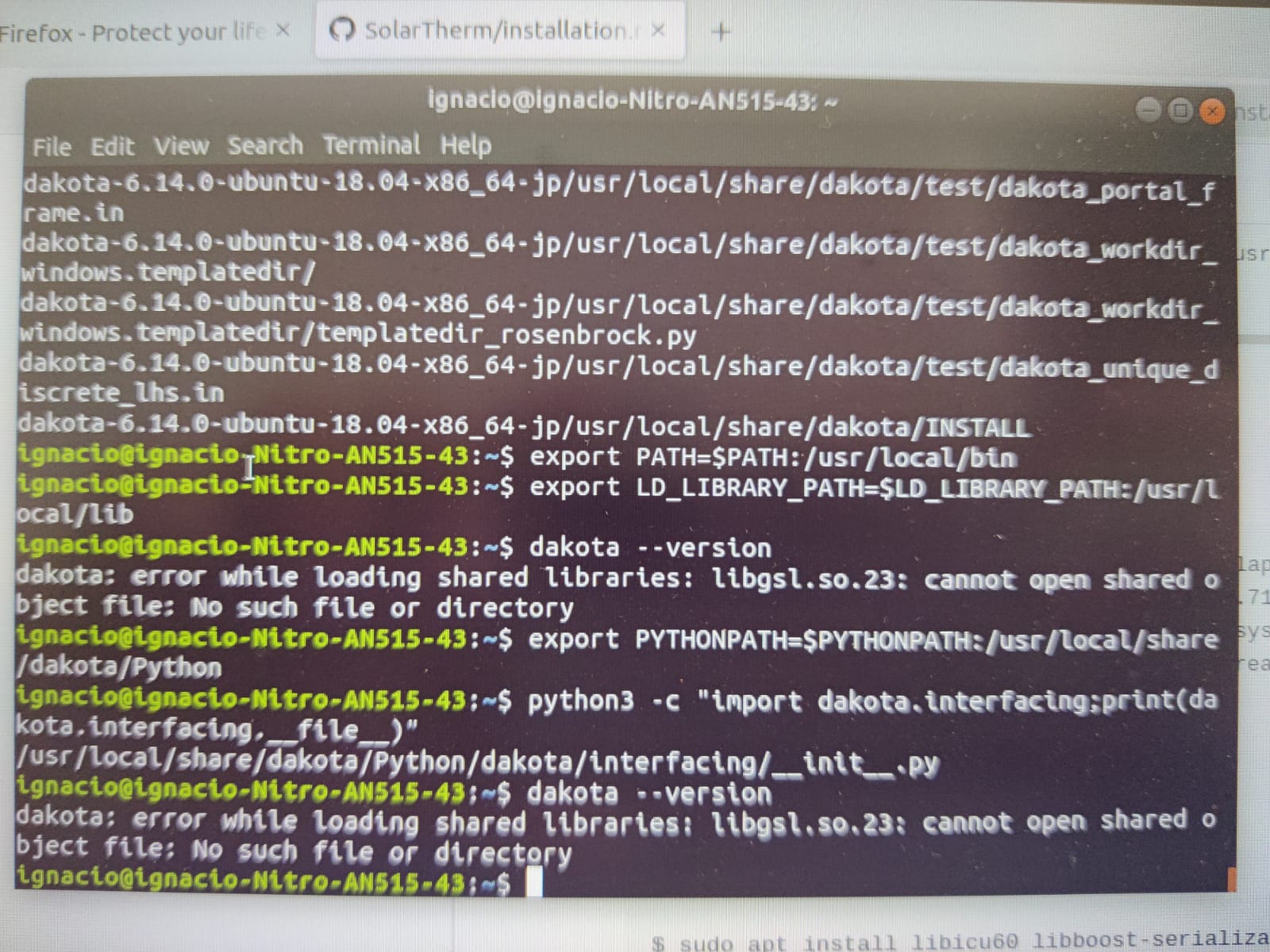 Some issues with Solartherm installation in Ubuntu 18.04 and run ...