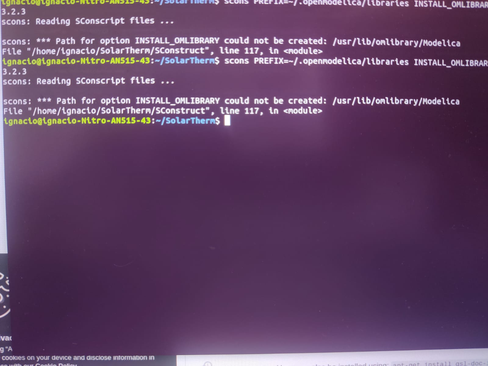 Some issues with Solartherm installation in Ubuntu 18.04 and run ...
