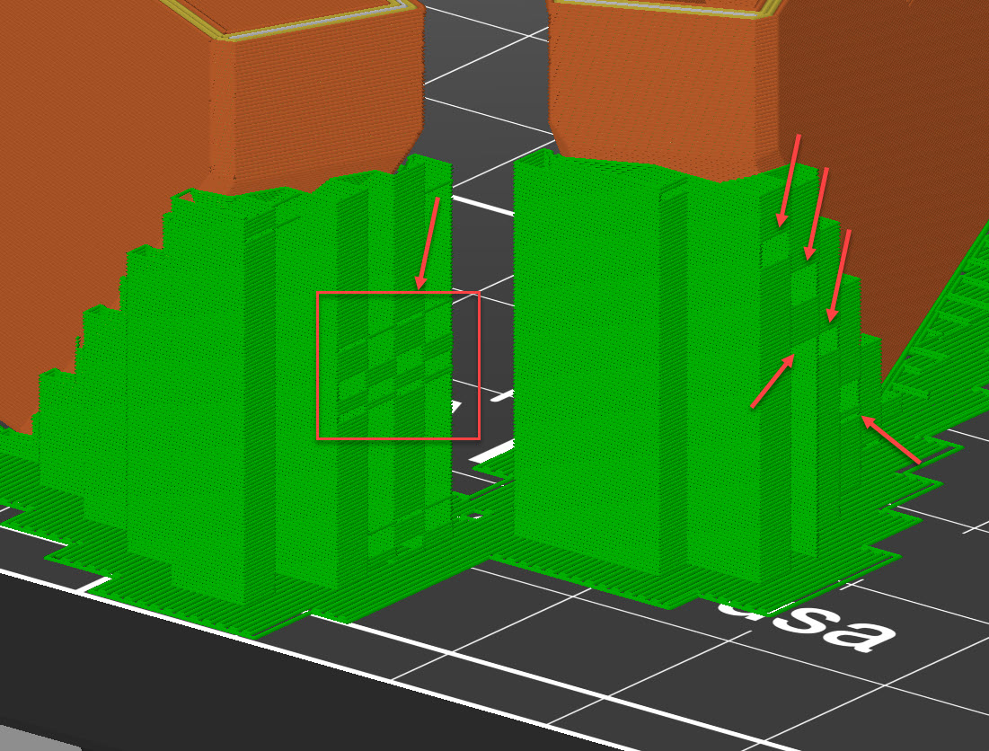 gaps in support material grid (unsupported support material) · Issue ...