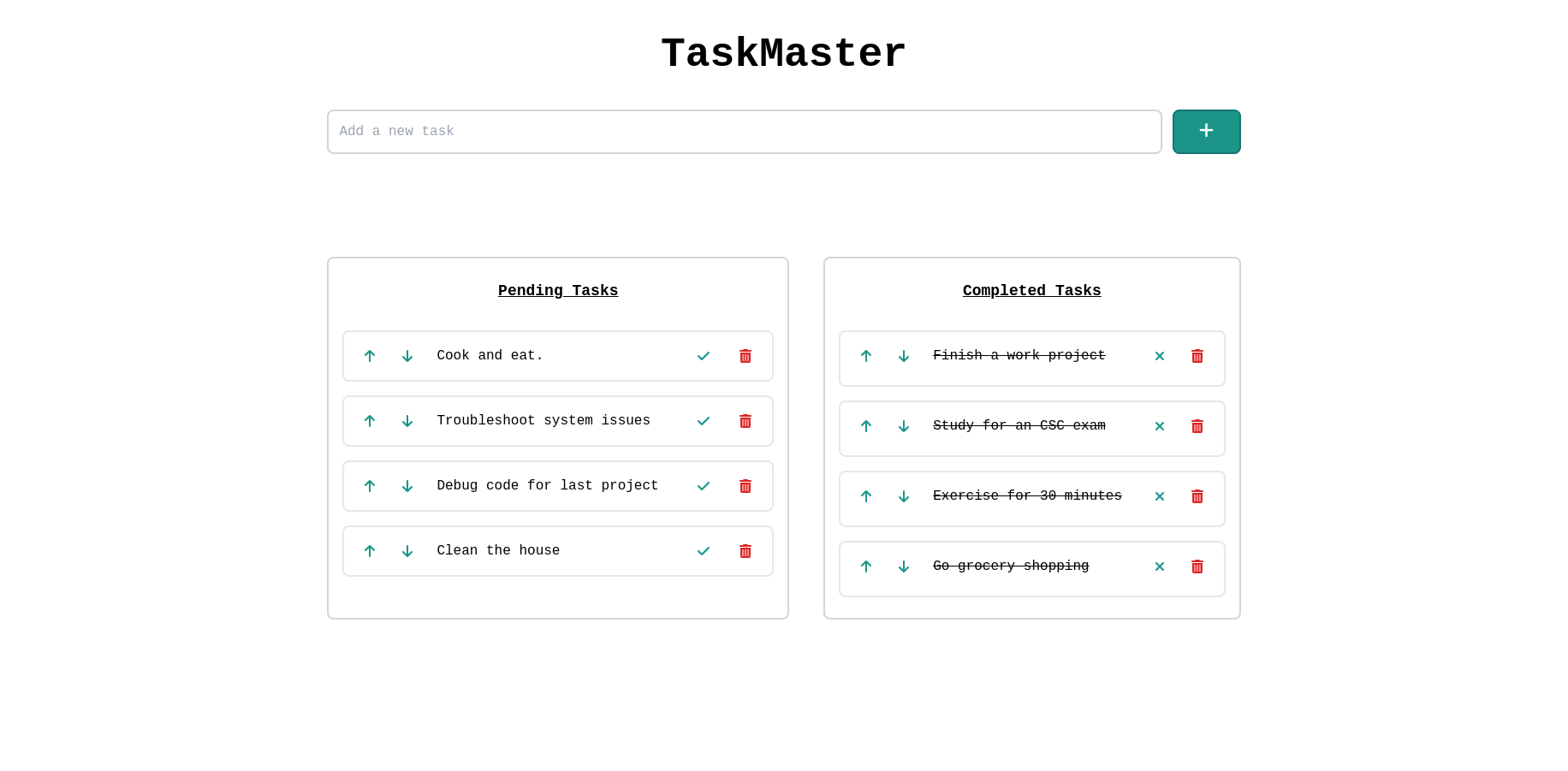 Github dapoadedire taskmaster taskmaster is a to do list application