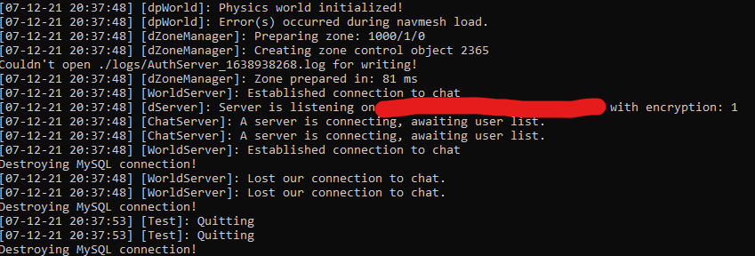 Server error on start-up · Issue #121 · DarkflameUniverse ...