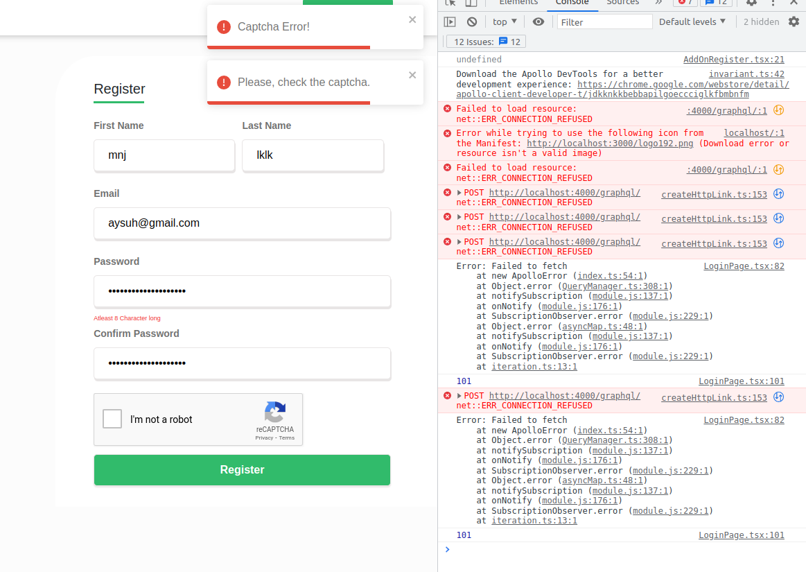 signup button no error message when i click -... Bug: Wrong error message on signup page · Issue #514 ...