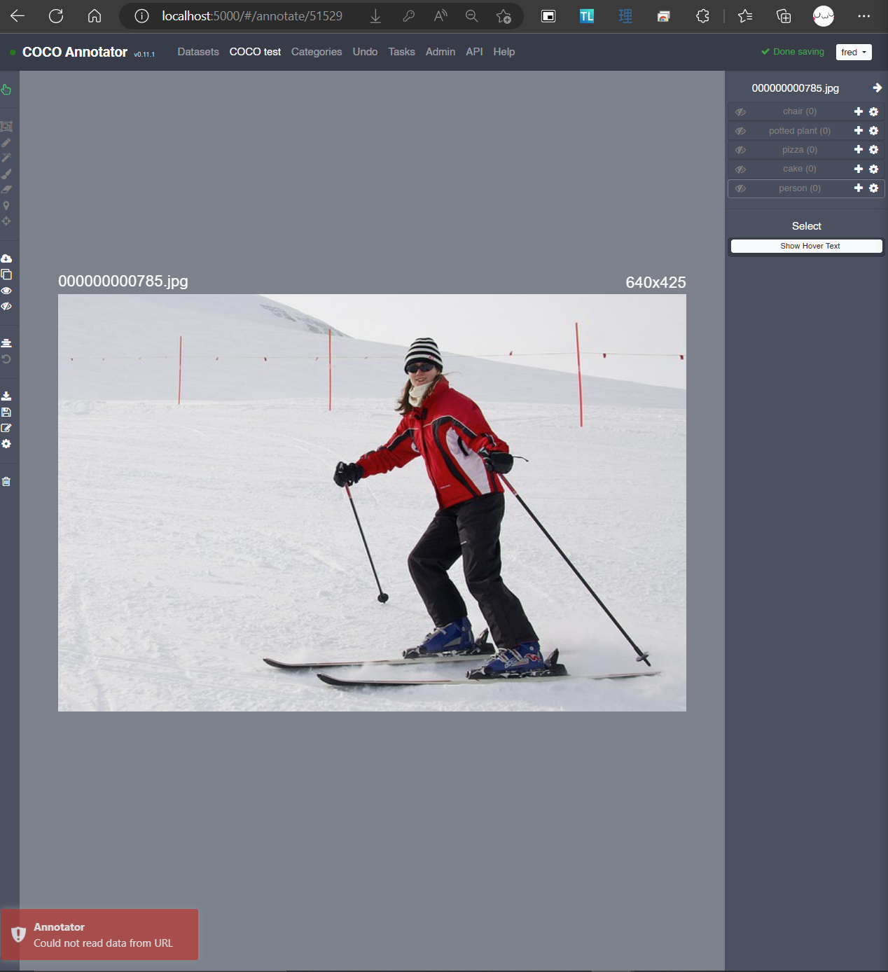 Coco annotator cannot read coco format returned from custom endpoint ...