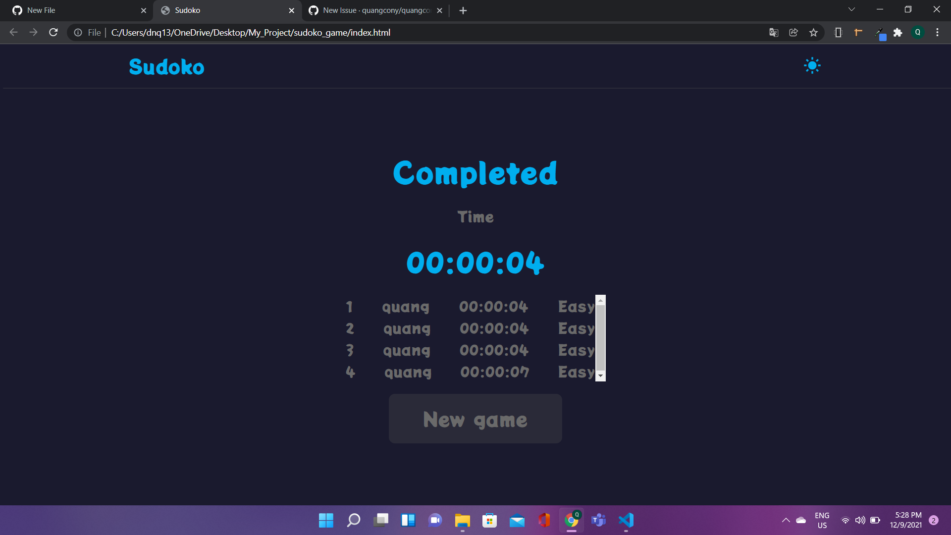 GitHub - quangdn1310/sudoku