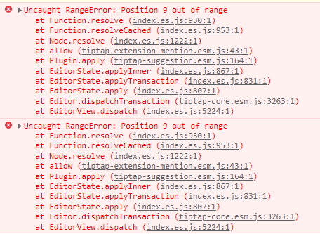Pasting plain text produces error when using mention function ...