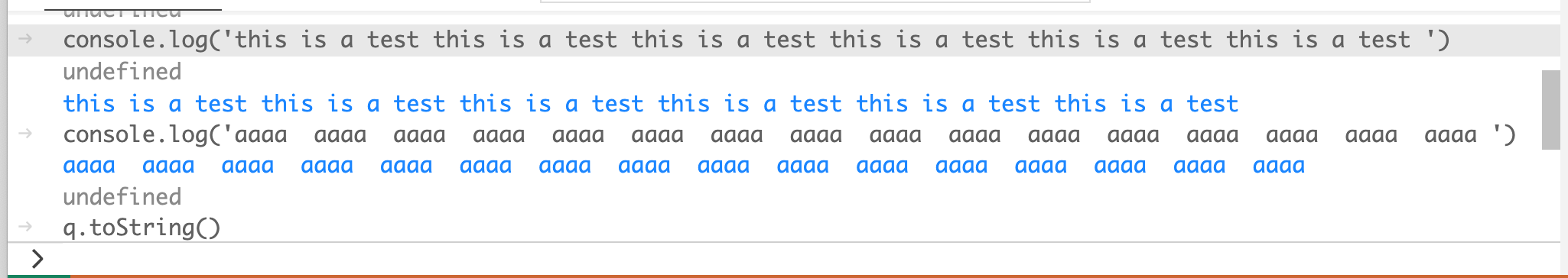 Debug Console doens't follow output when a command is entered while ...