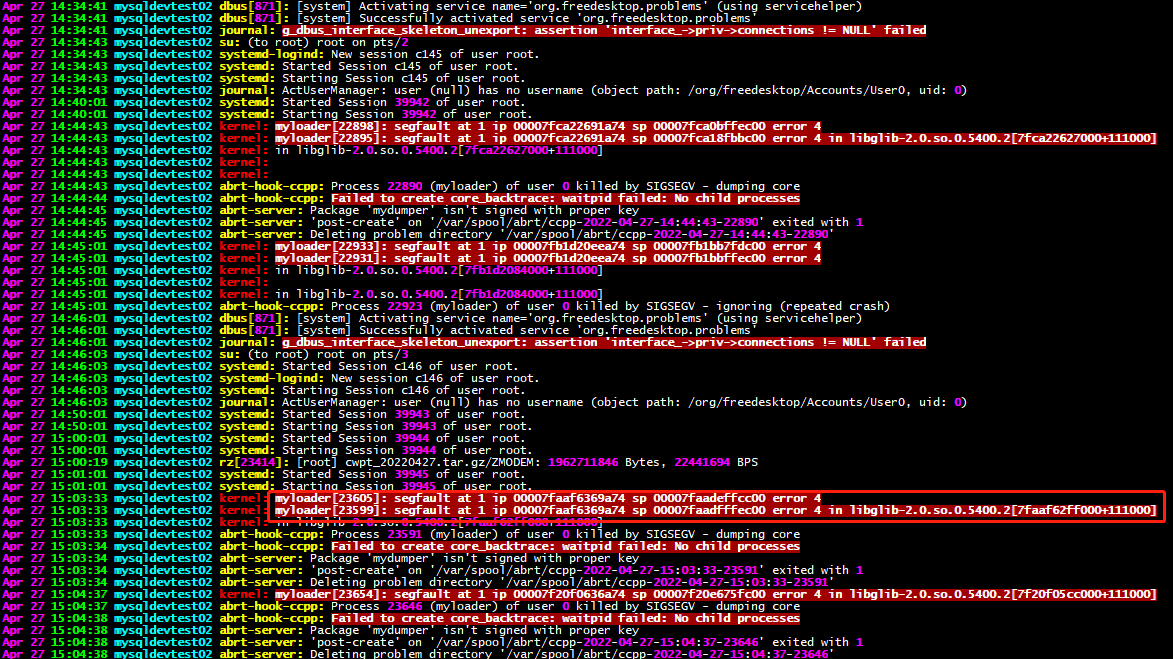[BUG] myloader 0.12.1 restoring data Segmentation fault when using ...