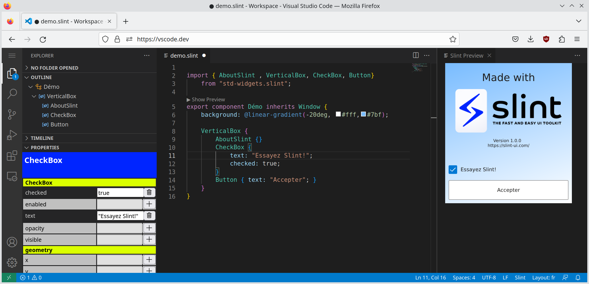 Live preview avec vscode.dev