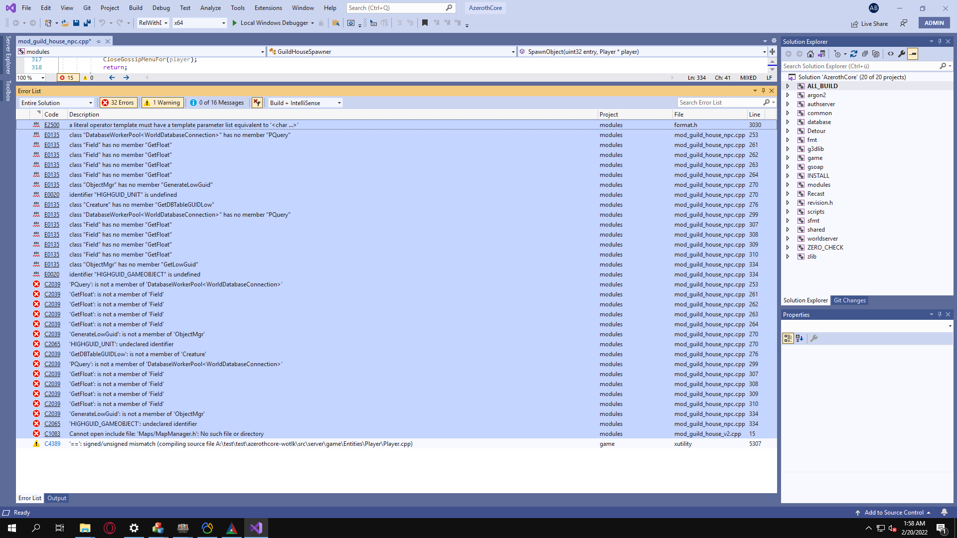 Fails on Building · Issue #22 · azerothcore/mod-guildhouse · GitHub