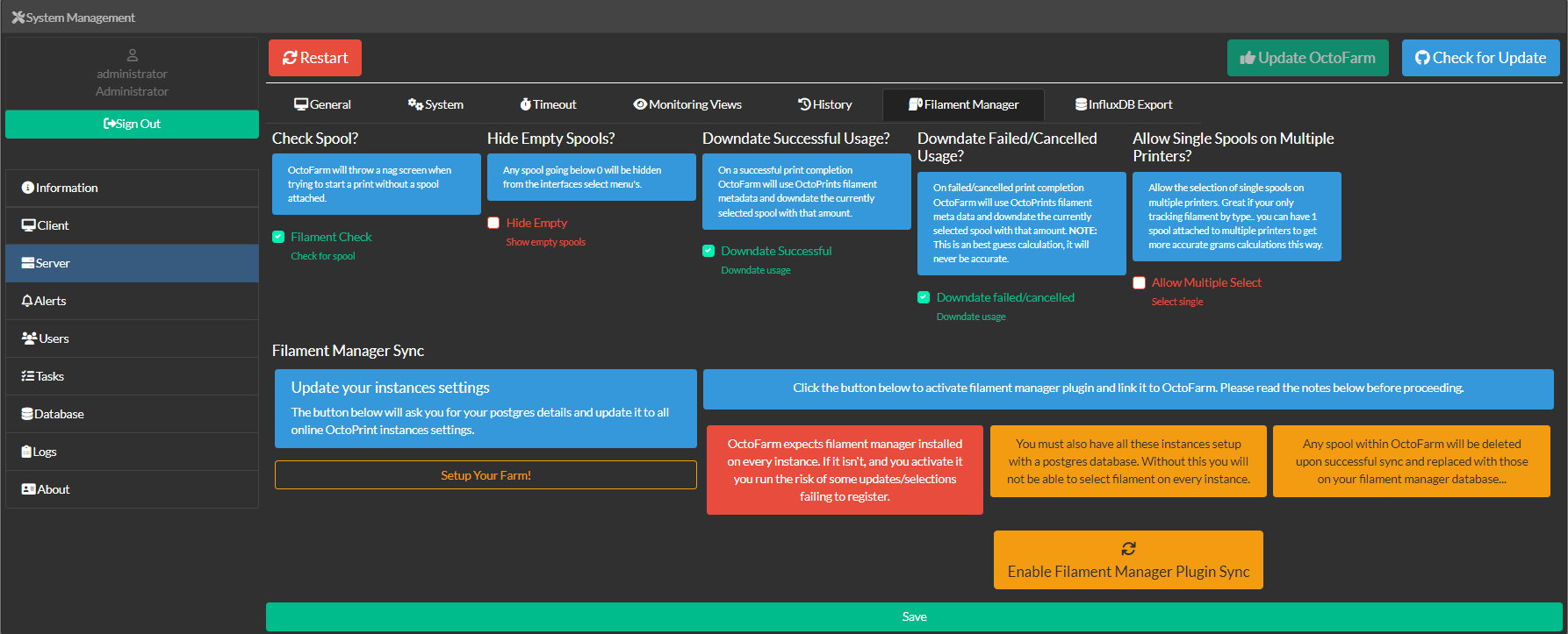 Filament Manager: Didn't Downdate · Issue #1080 · OctoFarm/OctoFarm ...