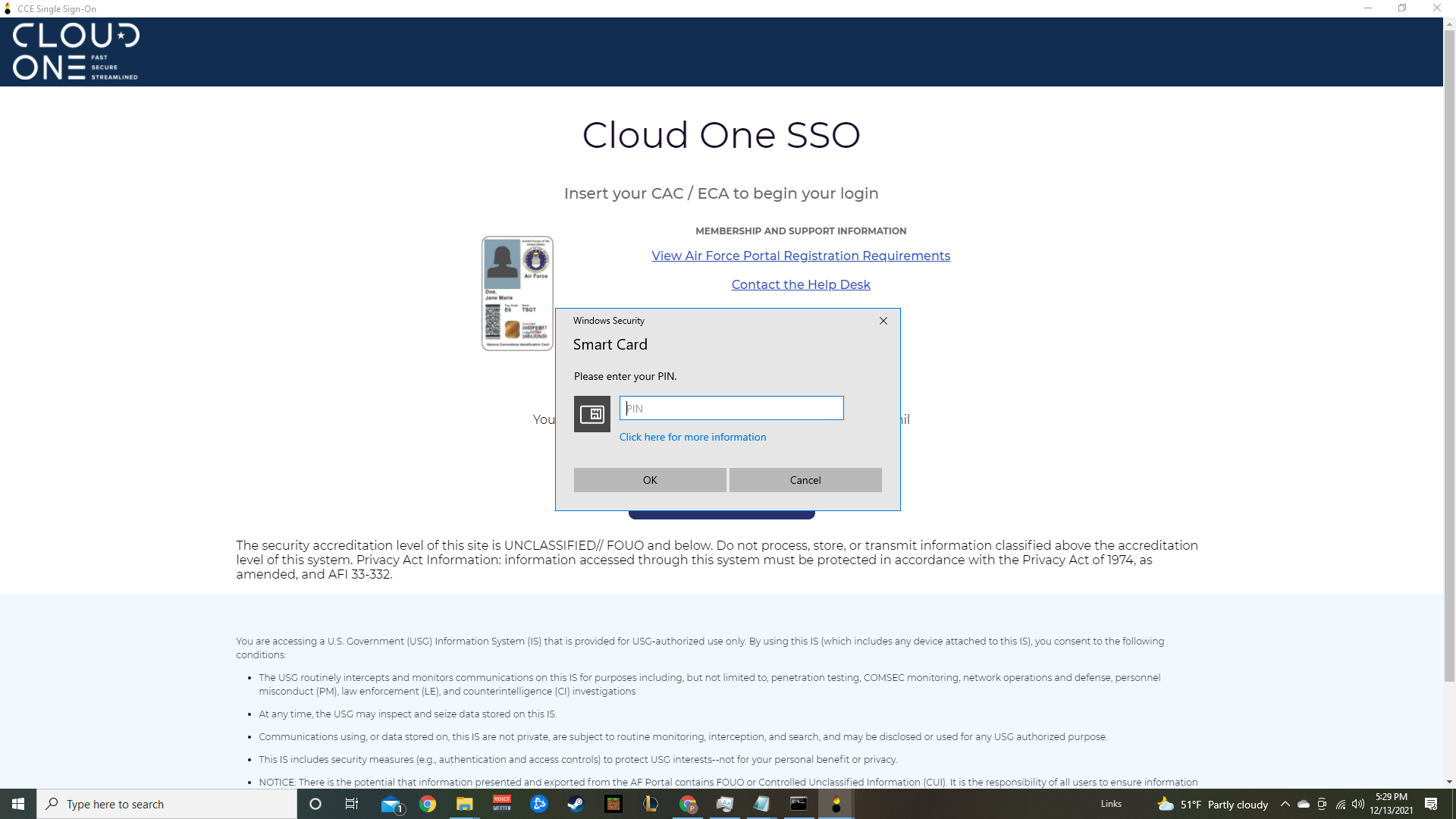 Let user pick certificate (Windows Security "Smart Card") instead of
