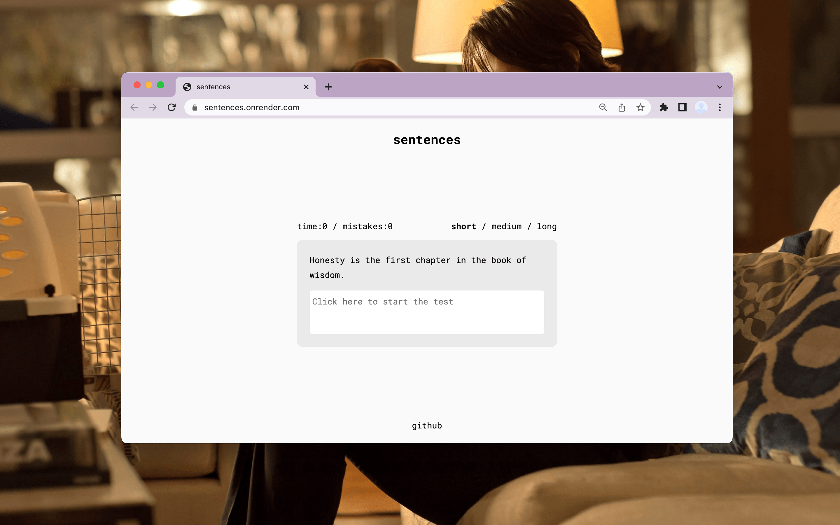 GitHub dwssv/typingtestcodealong A sentencebased typing web app
